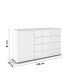 Sideboard >Modesty < in Kristallweißglas / alpinweiß - 140x81x42 (BxHxT)
