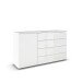 Sideboard >Modesty < in Kristallweißglas / alpinweiß - 140x81x42 (BxHxT)