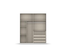 Drehtürenschrank >Modesty< in seidengrau aus Holzwerkstoff - 181x210x54 (BxHxT)