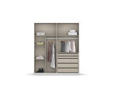 Drehtürenschrank >Modesty< in seidengrau aus Holzwerkstoff - 181x210x54 (BxHxT)