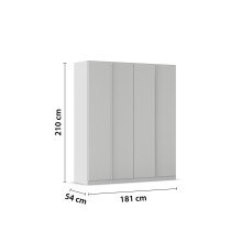 Drehtürenschrank >Monostar< in seidengrau aus Holzwerkstoff - 181x210x54 (BxHxT)