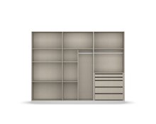 Drehtürenschrank >Modesty< in seidengrau aus Holzwerkstoff - 271x210x54 (BxHxT)