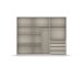 Drehtürenschrank >Modesty< in seidengrau aus Holzwerkstoff - 271x210x54 (BxHxT)