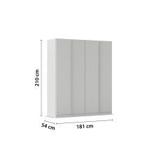 Drehtürenschrank >Modesty< in seidengrau aus Holzwerkstoff - 181x210x54 (BxHxT)