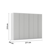 Drehtürenschrank >Modesty< in seidengrau aus Holzwerkstoff - 271x210x54 (BxHxT)