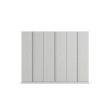 Drehtürenschrank >Modesty< in seidengrau aus Holzwerkstoff - 271x210x54 (BxHxT)