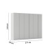 Drehtürenschrank >Modesty< in seidengrau aus Holzwerkstoff - 271x210x54 (BxHxT)