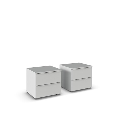 Nachtkommode >Modesty< (2er-Set) in seidengrau - 47x43x42 (BxHxT)