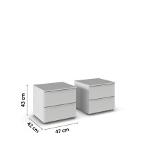 Nachtkommode >Modesty< (2er-Set) in seidengrau - 47x43x42 (BxHxT)