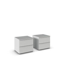 Nachtkommode >Monostar< (2er-Set) in seidengrau -...