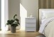 Nachtkommode >Modesty< in seidengrau aus Holzwerkstoff - 47x62x42cm (BxHxT)