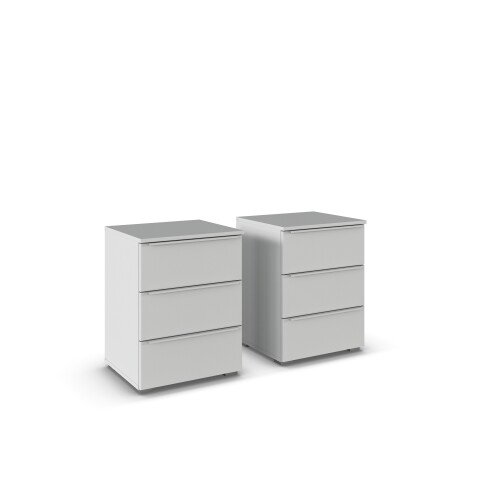 Nachtkommode >Modesty< (2er-Set) in seidengrau - 47x62x42 (BxHxT)