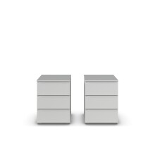 Nachtkommode >Modesty< (2er-Set) in seidengrau - 47x62x42 (BxHxT)
