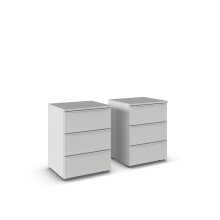 Nachtkommode >Monostar< (2er-Set) in seidengrau -...
