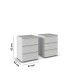 Nachtkommode >Modesty< (2er-Set) in seidengrau - 47x62x42 (BxHxT)