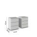 Nachtkommode >Modesty< (2er-Set) in seidengrau - 47x62x42 (BxHxT)
