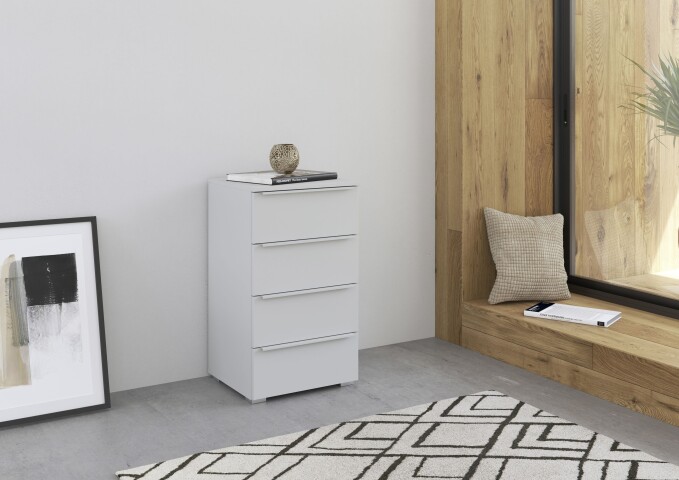 Kommode >Modesty< in seidengrau aus Holzwerkstoff - 47x81x42cm (BxHxT)
