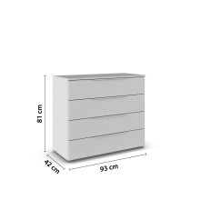 Kommode >Modesty< in seidengrau aus Holzwerkstoff - 93x81x42cm (BxHxT)