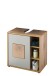 GREECE Badezimmer Waschbeckenunterschrank in Basalt, Wotan Eiche Optik mit Hirnholz-Applikationen - Bad Unterschrank Badezimmerschrank mit viel Stauraum - 60 x 60 x 35 cm (B/H/T)