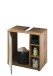 GREECE Badezimmer Waschbeckenunterschrank in Basalt, Wotan Eiche Optik mit Hirnholz-Applikationen - Bad Unterschrank Badezimmerschrank mit viel Stauraum - 60 x 60 x 35 cm (B/H/T)
