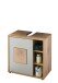 GREECE Badezimmer Waschbeckenunterschrank in Basalt, Wotan Eiche Optik mit Hirnholz-Applikationen - Bad Unterschrank Badezimmerschrank mit viel Stauraum - 60 x 60 x 35 cm (B/H/T)