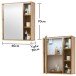 GREECE Spiegelschrank Bad mit LED-Beleuchtung in Wotan Eiche Optik - Badezimmerspiegel Schrank mit viel Stauraum - 60 x 70 x 20 cm (B/H/T)