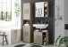 GREECE Spiegelschrank Bad mit LED-Beleuchtung in Wotan Eiche Optik - Badezimmerspiegel Schrank mit viel Stauraum - 60 x 70 x 20 cm (B/H/T)