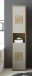 GREECE Badezimmer Hochschrank in Basalt, Wotan Eiche Optik mit Hirnholz-Applikationen - Badezimmerschrank Bad Schrank mit viel Stauraum - 40 x 190 x 30 cm (B/H/T)