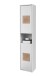 GREECE Badezimmer Hochschrank in Weiß mit Hirnholz-Applikationen - Badezimmerschrank Bad Schrank mit viel Stauraum - 40 x 190 x 30 cm (B/H/T)