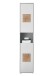 GREECE Badezimmer Hochschrank in Weiß mit Hirnholz-Applikationen - Badezimmerschrank Bad Schrank mit viel Stauraum - 40 x 190 x 30 cm (B/H/T)
