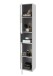 GREECE Badezimmer Hochschrank in Weiß mit Hirnholz-Applikationen - Badezimmerschrank Bad Schrank mit viel Stauraum - 40 x 190 x 30 cm (B/H/T)