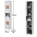 GREECE Badezimmer Hochschrank in Weiß mit Hirnholz-Applikationen - Badezimmerschrank Bad Schrank mit viel Stauraum - 40 x 190 x 30 cm (B/H/T)