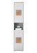 GREECE Badezimmer Hochschrank in Weiß mit Hirnholz-Applikationen - Badezimmerschrank Bad Schrank mit viel Stauraum - 40 x 190 x 30 cm (B/H/T)
