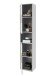 GREECE Badezimmer Hochschrank in Weiß mit Hirnholz-Applikationen - Badezimmerschrank Bad Schrank mit viel Stauraum - 40 x 190 x 30 cm (B/H/T)