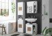 GREECE Badezimmer Hochschrank in Weiß mit Hirnholz-Applikationen - Badezimmerschrank Bad Schrank mit viel Stauraum - 40 x 190 x 30 cm (B/H/T)