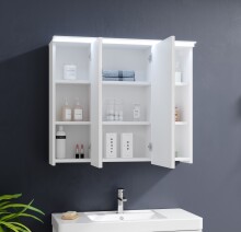 ML-Design Spiegelschrank Bad 3-Türig Mit LED Beleuchtung