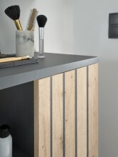 NIZZA Badezimmer Waschbeckenunterschrank in Graphit, Artisan Eiche Optik - Bad Unterschrank Badezimmerschrank mit viel Stauraum - 60 x 60 x 37 cm (B/H/T)