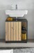 NIZZA Badezimmer Waschbeckenunterschrank in Graphit, Artisan Eiche Optik - Bad Unterschrank Badezimmerschrank mit viel Stauraum - 60 x 60 x 37 cm (B/H/T)