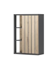 NIZZA Badezimmer Hängeschrank in Graphit, Artisan Eiche Optik - Badezimmerschrank Bad Schrank mit viel Stauraum - 50 x 72,5 x 23 cm (B/H/T)