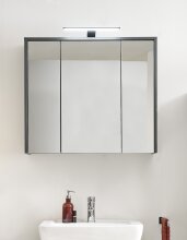 LEONE Spiegelschrank Bad mit LED-Beleuchtung in Graphit -...