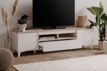 TV-Board >Bertrix< in Sandstein / weiß - 177x51,5x40cm (BxHxT)