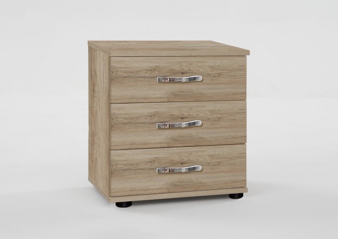 Schubkastenkommode >Duo< in SAN REMO EICHE NACHBILDUNG - 46x58x40cm (BxHxT)