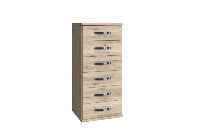 Schubkastenkommode >Duo< in SAN REMO EICHE NACHBILDUNG - 46x106x40cm (BxHxT)
