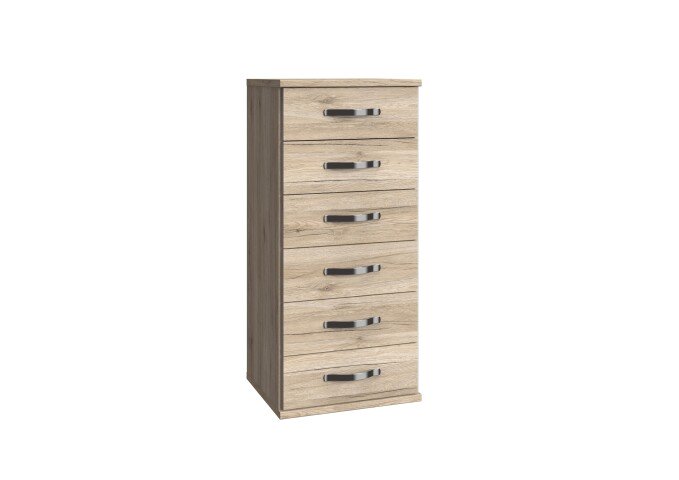 Schubkastenkommode >Duo< in SAN REMO EICHE NACHBILDUNG - 46x106x40cm (BxHxT)