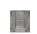 Drehtürenschrank >Duo< in WEISS + BETON-NB LICHTGRAU - 179x199x58cm (BxHxT)