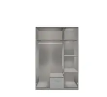 Drehtürenschrank >Duo< in WEISS + BETON-NB...