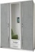 Drehtürenschrank >Duo< in WEISS + BETON-NB LICHTGRAU - 135x199x58cm (BxHxT)
