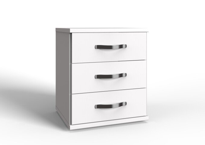 Schubkastenkommode >Duo< in WEISS,AUFLEISTUNGEN CHROM - 46x58x40cm (BxHxT)