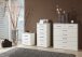 Schubkastenkommode >Duo< in WEISS,AUFLEISTUNGEN CHROM - 91x106x40cm (BxHxT)