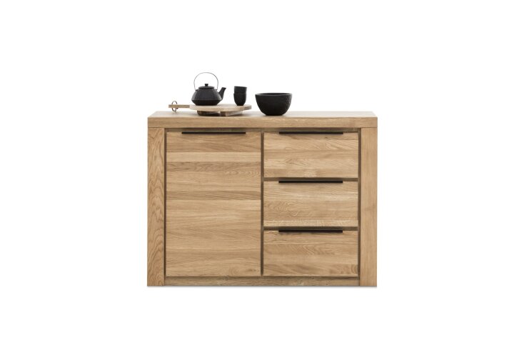 Kommode >Greta< in Eiche Dekor, Eiche teilmassiv - 108x80x40cm (BxHxT)